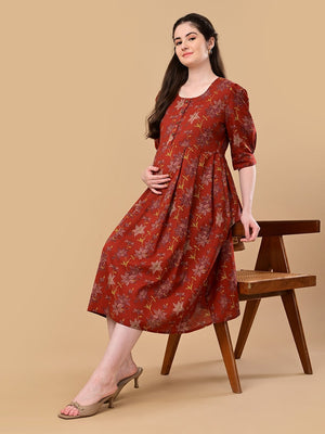 Garnet Gallery Maternity And Nursing Dress - S Maternity Casual Dress