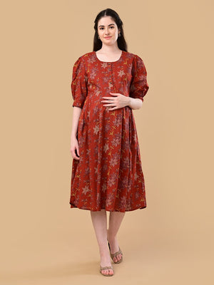 Garnet Gallery Maternity And Nursing Dress - S Maternity Casual Dress