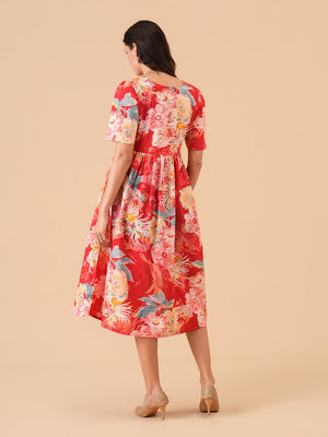 Garnet Glow Maternity and Nursing Dress - S Maternity Casual Dress