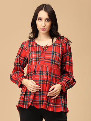 Garnet Grids Maternity and Nursing Top - MAT - SD - GRNTG - S