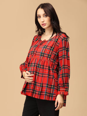 Garnet Grids Maternity and Nursing Top - MAT - SD - GRNTG - S
