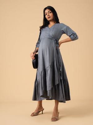Gentle Ash Maternity Wrap Dress - S Maternity Casual Dress