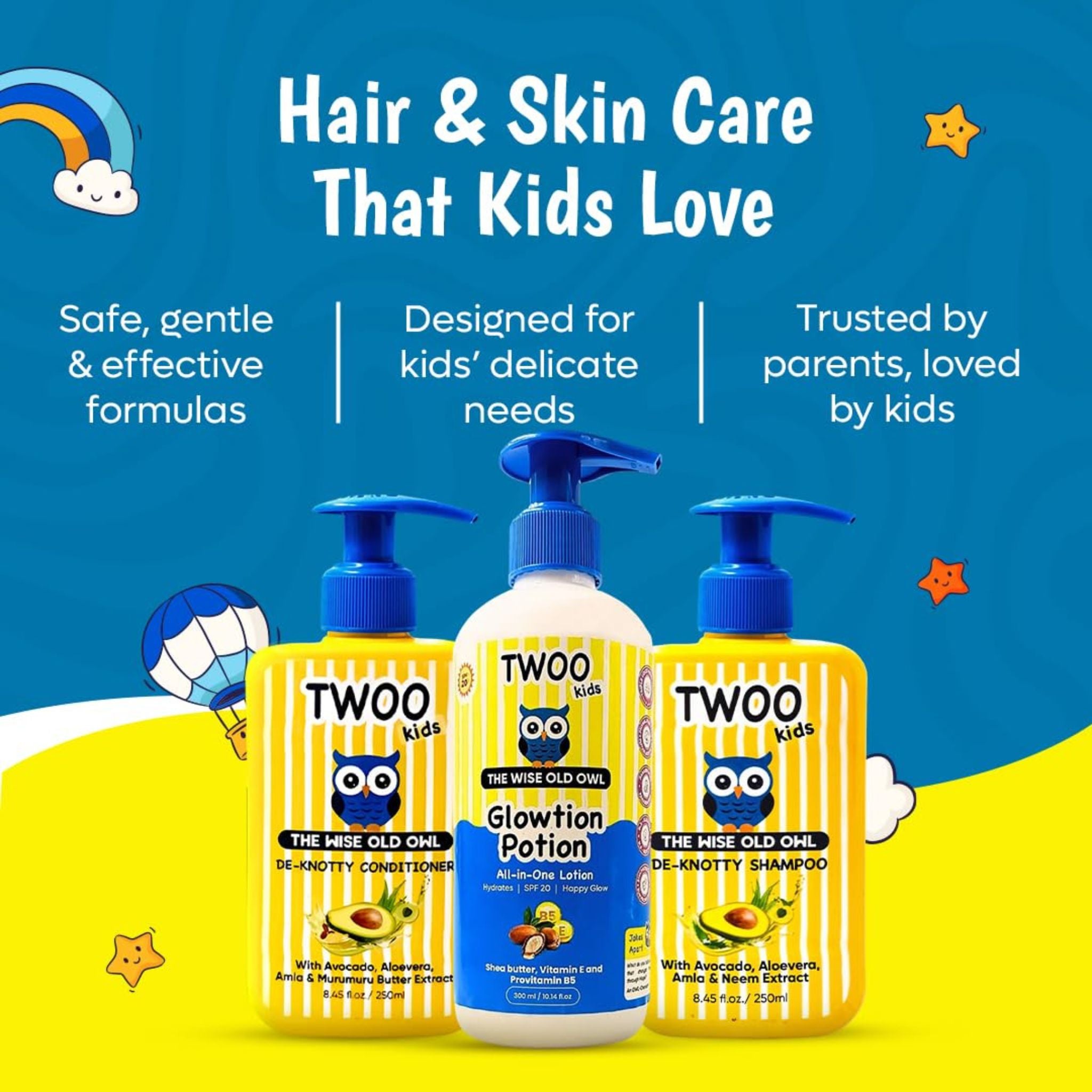 Gentle Glow Hair & Skincare Combo (De - Knotty Shampoo, De - Knotty Conditioner & Glowtion Potion) - 8906002231980