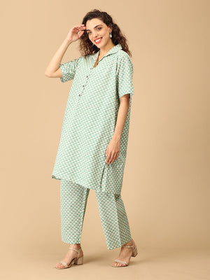 Geo - Mint - ry Maternity and Nursing Co Ord Set - MEW - SK - GEOM - S
