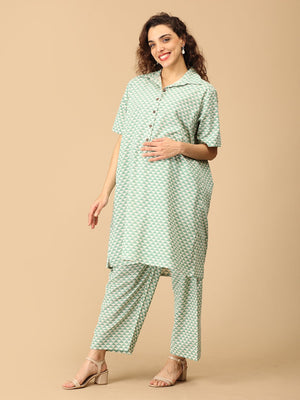 Geo - Mint - ry Maternity and Nursing Co Ord Set - MEW - SK - GEOM - S