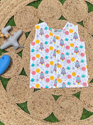Geometrical & Rocket Printed Cotton Infant Jabla