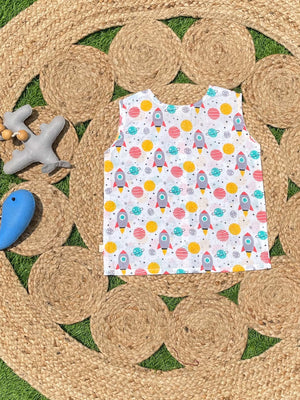 Geometrical & Rocket Printed Cotton Infant Jabla