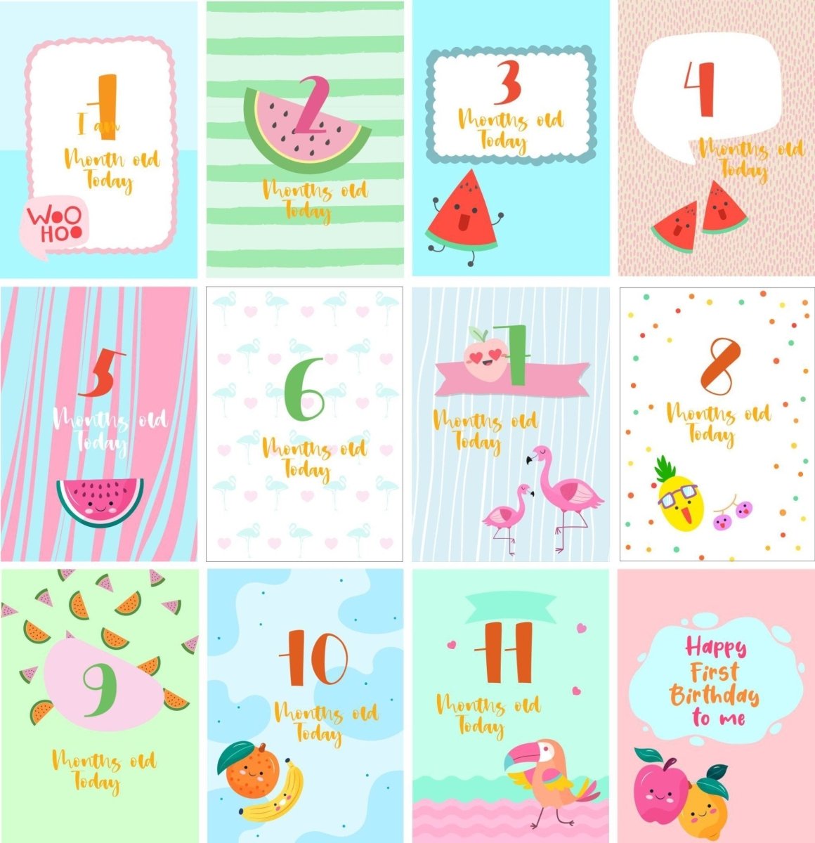 Get Fruity Theme Milestone cards- (Pack of 25) - MSCD-GTFRU