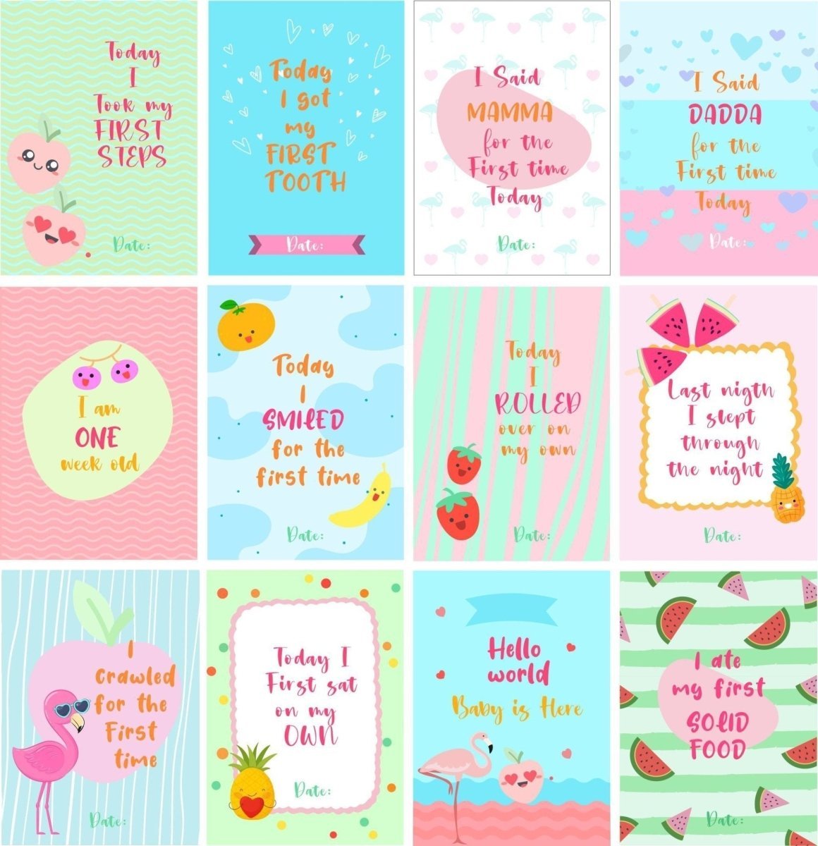 Get Fruity Theme Milestone cards- (Pack of 25) - MSCD-GTFRU