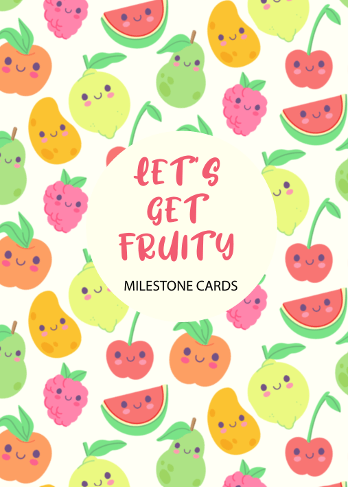 Get Fruity Theme Milestone cards - (Pack of 25) - Rectangular Baby Milestone Cards