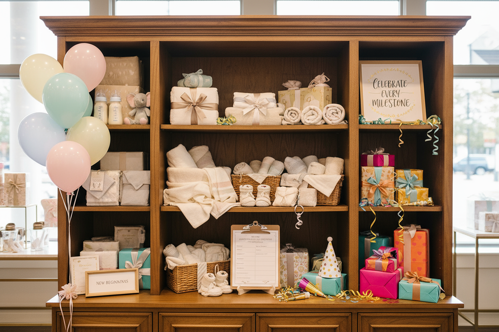 gift registry with elements of baby shower, new born, birthday registry as the elements
