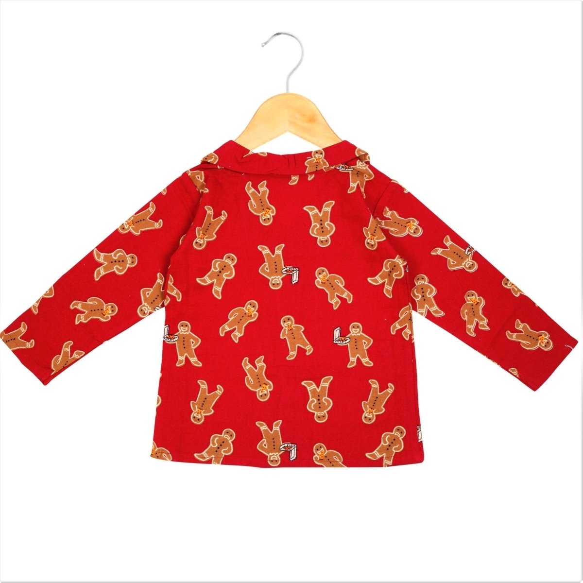 Ginger Bread Flannel Jacket and Navy Blue Pants Set - WNCL-JP-GNBD-0-6