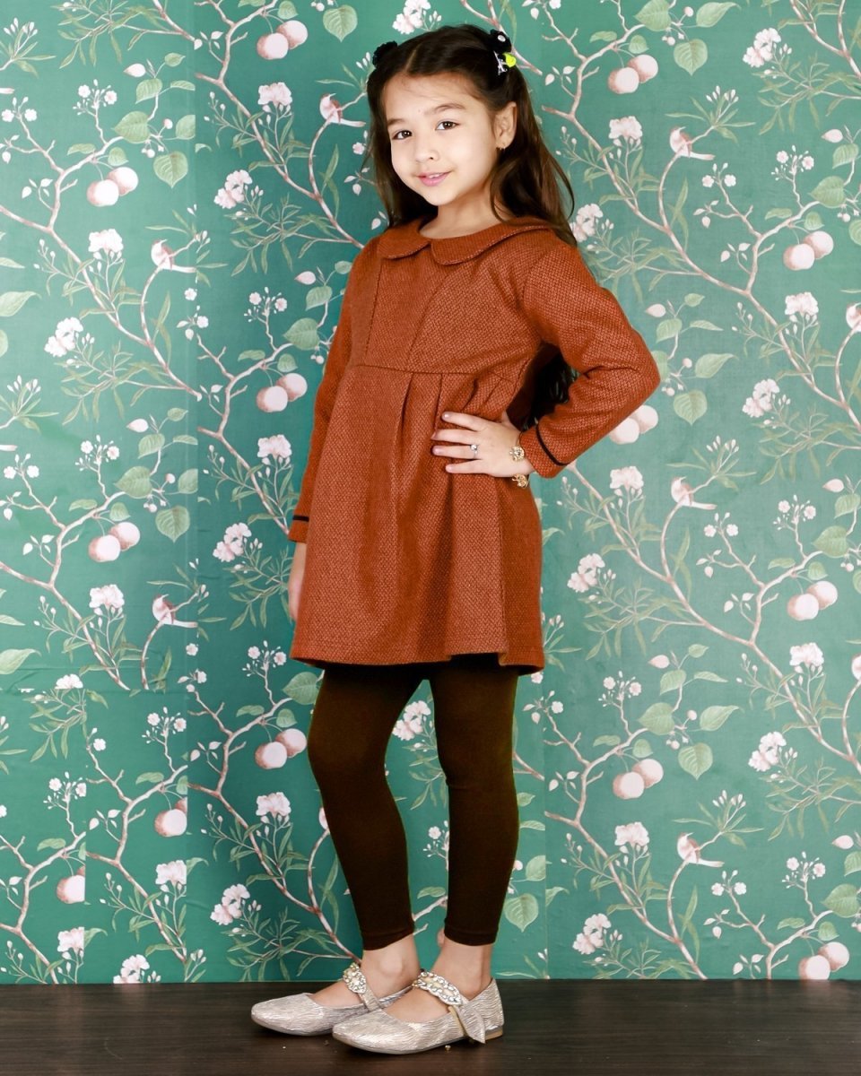 Ginger Spice Girls Flannel Dress with Brown Leggings - WNCL-DL-GGSP-0-6
