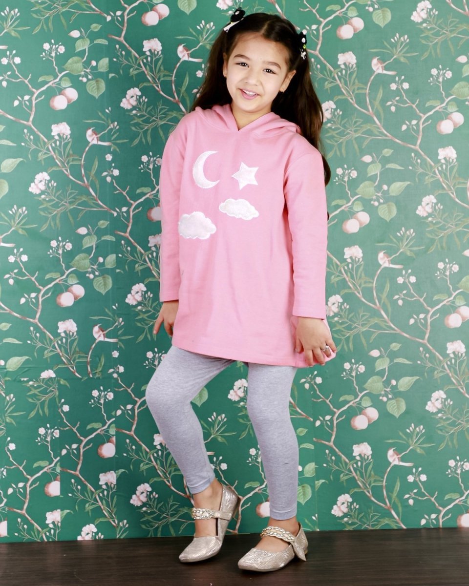 Girls Moon Christmas Magic Hooded Sweater Dress - GRLDRS - MMHD - 0 - 6