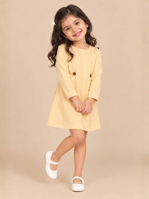 Girls Vanilla Custard Sweater Dress - 0-6 Months Girls Winter Dresses