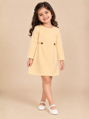 Girls Vanilla Custard Sweater Dress - 0-6 Months Girls Winter Dresses