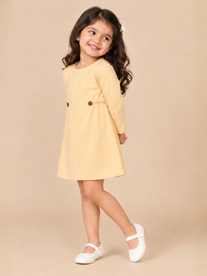 Girls Vanilla Custard Sweater Dress - 0-6 Months Girls Winter Dresses