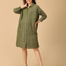 Glam - o - Leaf Maternity and Nursing Oversized Shirt Dress - DRS - SD - GLOLF - S