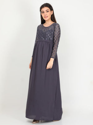 Glamorous Grey Maternity Gown - DRS-GMGRY-S