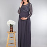 Glamorous Grey Maternity Gown - DRS-GMGRY-S