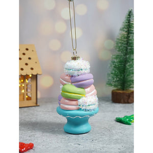 Glitter Macaroons stacked with shimmer christmas tree ornament - XMAS TREE ORNAMENTS