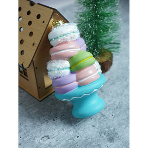 Glitter Macaroons stacked with shimmer christmas tree ornament - XMAS TREE ORNAMENTS