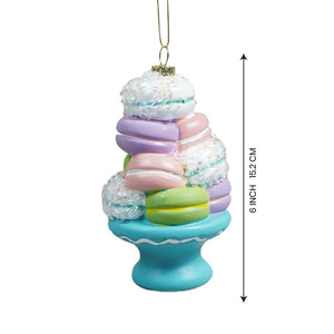 Glitter Macaroons stacked with shimmer christmas tree ornament - XMAS TREE ORNAMENTS
