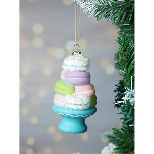 Glitter Macaroons stacked with shimmer christmas tree ornament - XMAS TREE ORNAMENTS