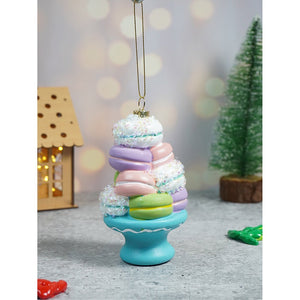 Glitter Macaroons stacked with shimmer christmas tree ornament - XMAS TREE ORNAMENTS