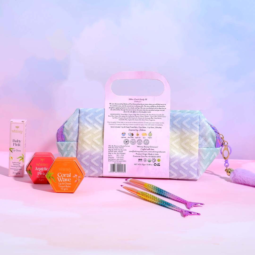 Whimsy Beauty Pouch Beauty Kit (Pouch Shape) for Kids & Teens - Pack of 5