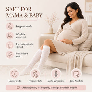 GLO Mama Pregnancy Compression Stockings | The Mom Store - Stripe Compression Stockings