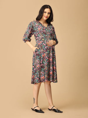 Gloaming Garden Maternity and Nursing Dress - DRS - SD - GLMG - S