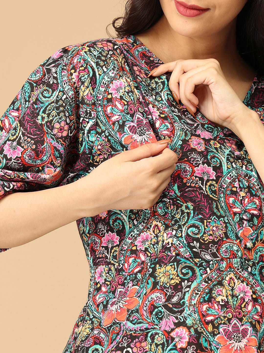 Gloaming Garden Maternity and Nursing Dress - DRS - SD - GLMG - S
