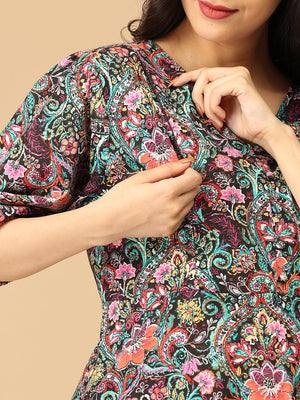 Gloaming Garden Maternity and Nursing Dress - DRS - SD - GLMG - S