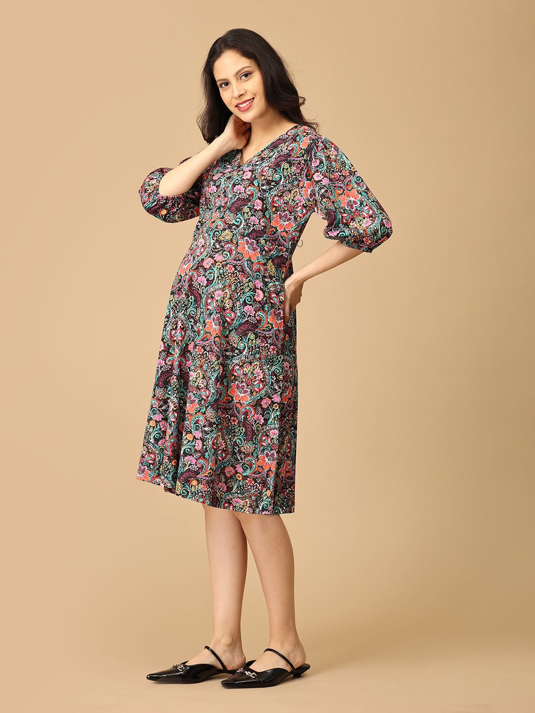 Gloaming Garden Maternity and Nursing Dress - DRS - SD - GLMG - S