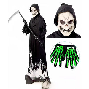 Glow in Dark Spooky Skeleton ,Kids Halloween Costume Fancy Dress Up - 7 - 8 Years Halloween