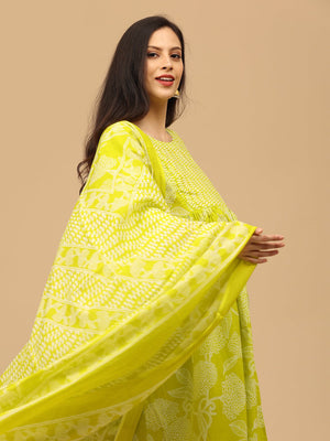 Glow Up Green Mood Maternity and Nursing Kurta Set With Dupatta - MEW - SK - GRNM - S