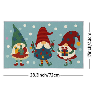 Gnome Christmas theme, Big Size Anti Skid Welcome Mat Festive Floor & entrance Door Mat, 30 inches x 20inches - Christmas