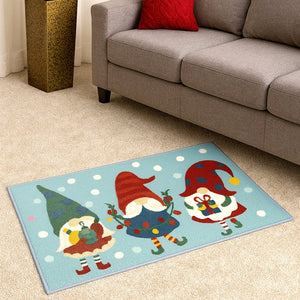 Gnome Christmas theme, Big Size Anti Skid Welcome Mat Festive Floor & entrance Door Mat, 30 inches x 20inches - Christmas