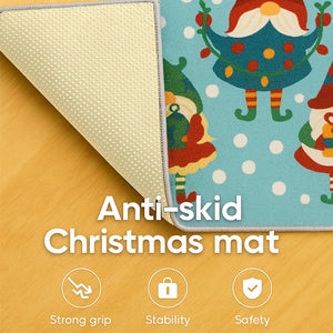 Gnome Christmas theme, Big Size Anti Skid Welcome Mat Festive Floor & entrance Door Mat, 30 inches x 20inches - Christmas