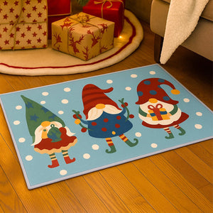 Gnome Christmas theme, Big Size Anti Skid Welcome Mat Festive Floor & entrance Door Mat, 30 inches x 20inches - Christmas