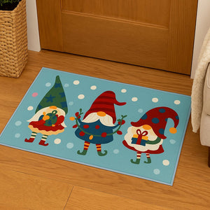 Gnome Christmas theme, Big Size Anti Skid Welcome Mat Festive Floor & entrance Door Mat, 30 inches x 20inches - Christmas