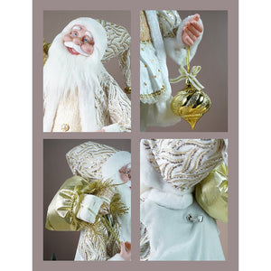 Gold shimmer robe Moving Face Musical christmas Santa Home and Table Décor - 24 inch Christmas