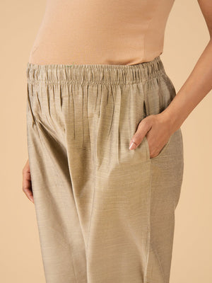 Gold Silk Maternity Pants - Gold Maternity Bottoms
