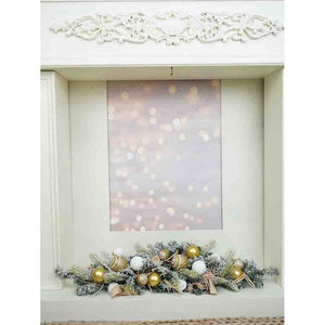 Gold Swirl Snow Frosted & Ornament Fillers Bushy Christmas Centre table Garland for Christmas Décor, 2 feet - Christmas