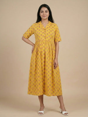 Golden Basic Maternity And Nursing Dress - S Maternity Casual Dress