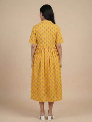 Golden Basic Maternity And Nursing Dress - S Maternity Casual Dress