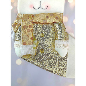 Golden Deer Christmas Stocking, 16 inches - XMAS STOCKINGS