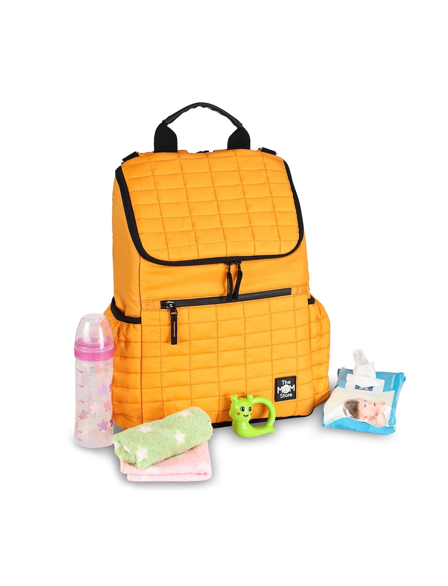 The Mom Store - Diaper Bags - Golden Glow Quilted Diaper Bag - DBG - BR - GLGQL