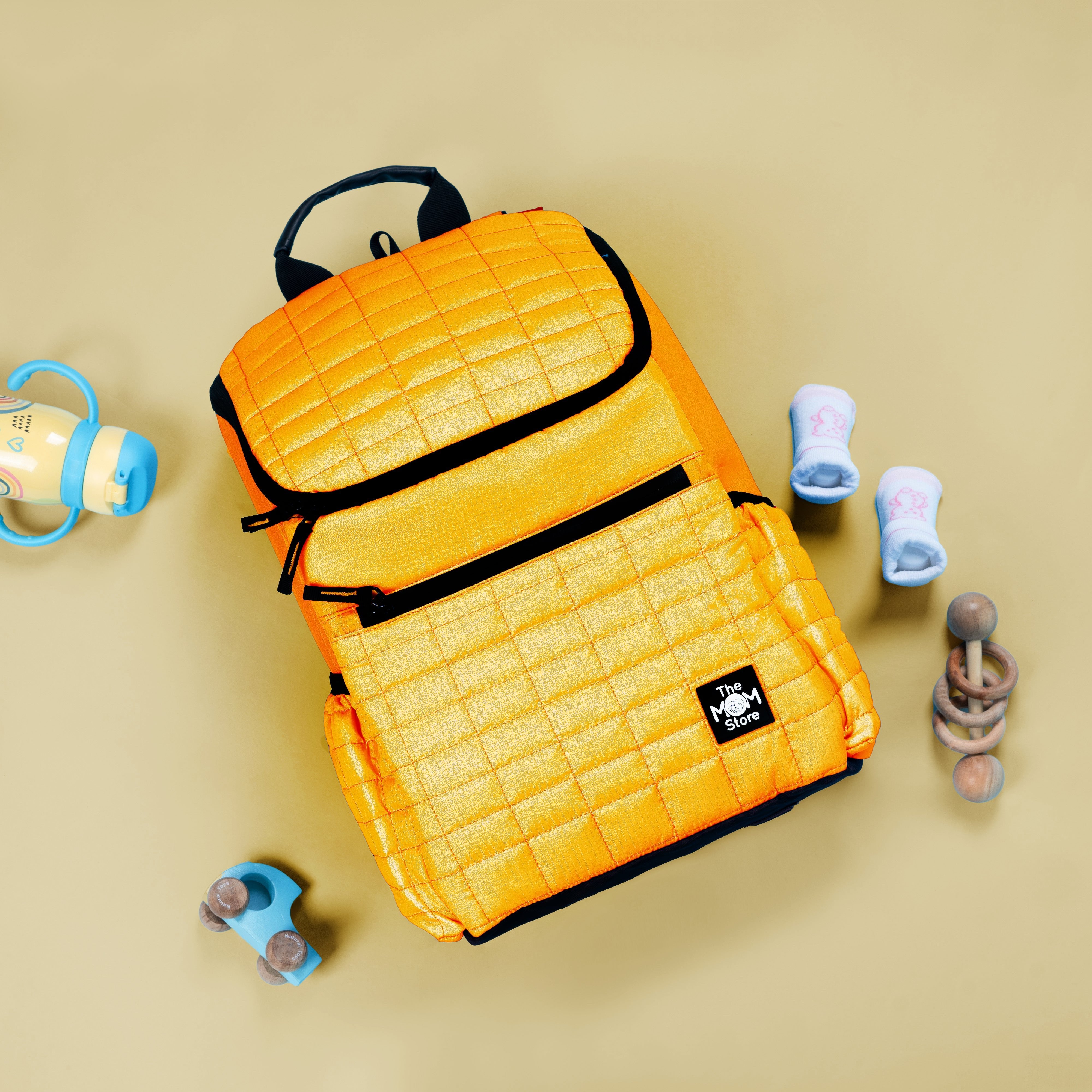 Golden Glow Quilted Diaper Bag - DBG - BR - GLGQL